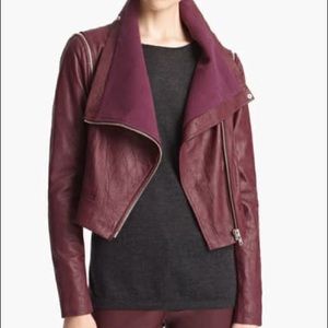 Lambskin leather moto jacket